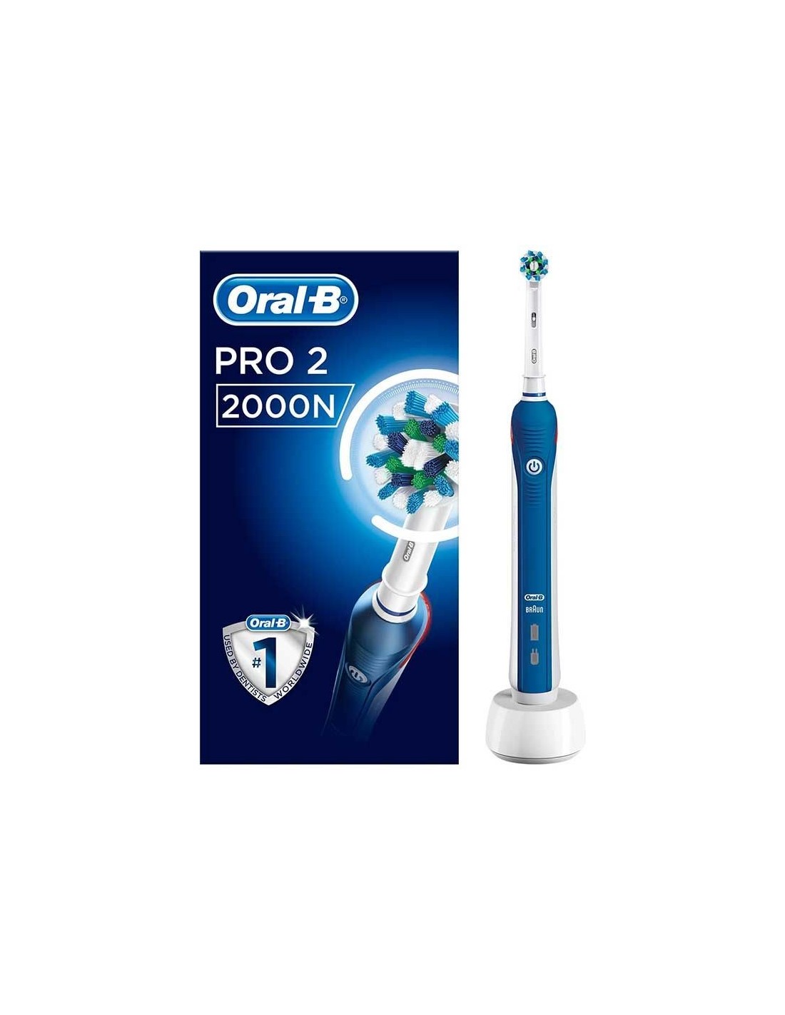 Oral-B Cepillo de dientes Clic, azul Alaska, con 2 cabezales reemplazables  y soporte magnético para cepillos de dientes